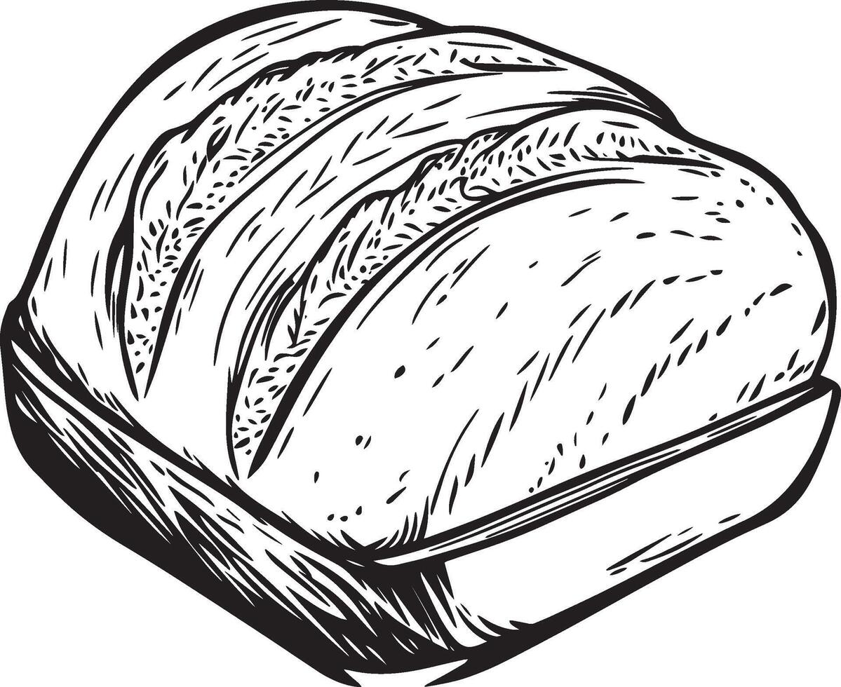 Sourdough outline black illustration vector
