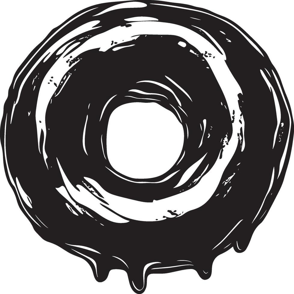 illustration of a black donut icon vector