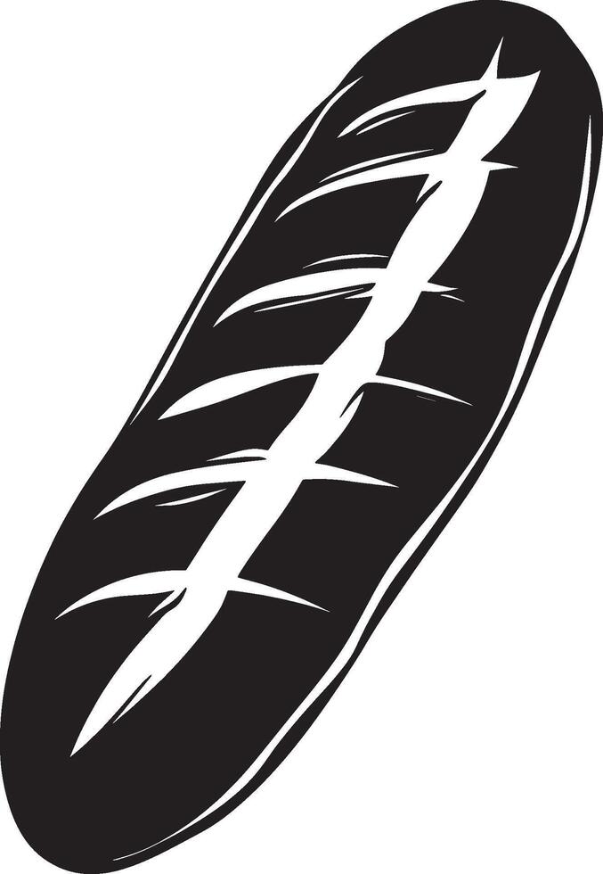 Baguette silhouette outline in black format vector