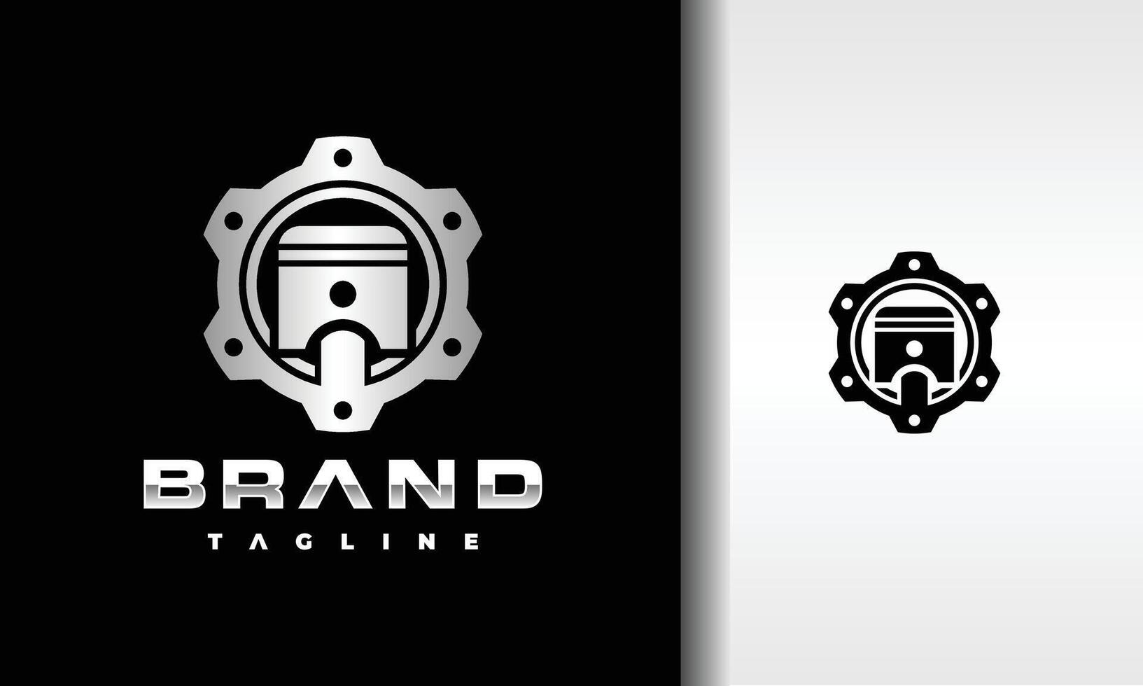 piston gear metal logo vector