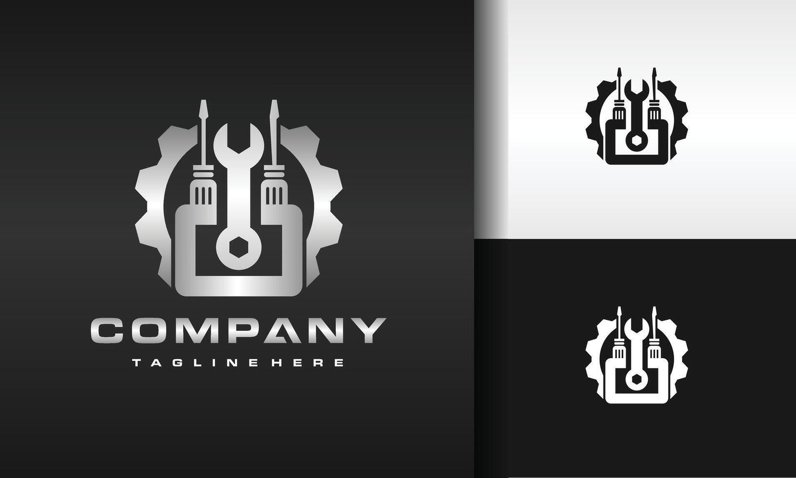 logo workshop toolbox vector
