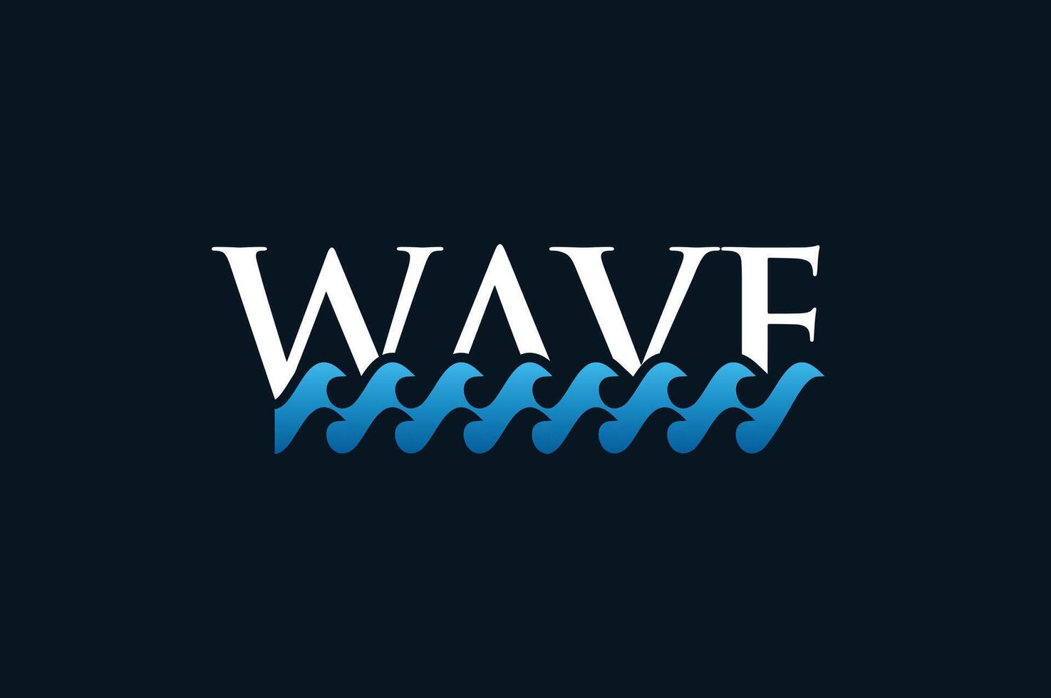 sea waves text typography logo vector