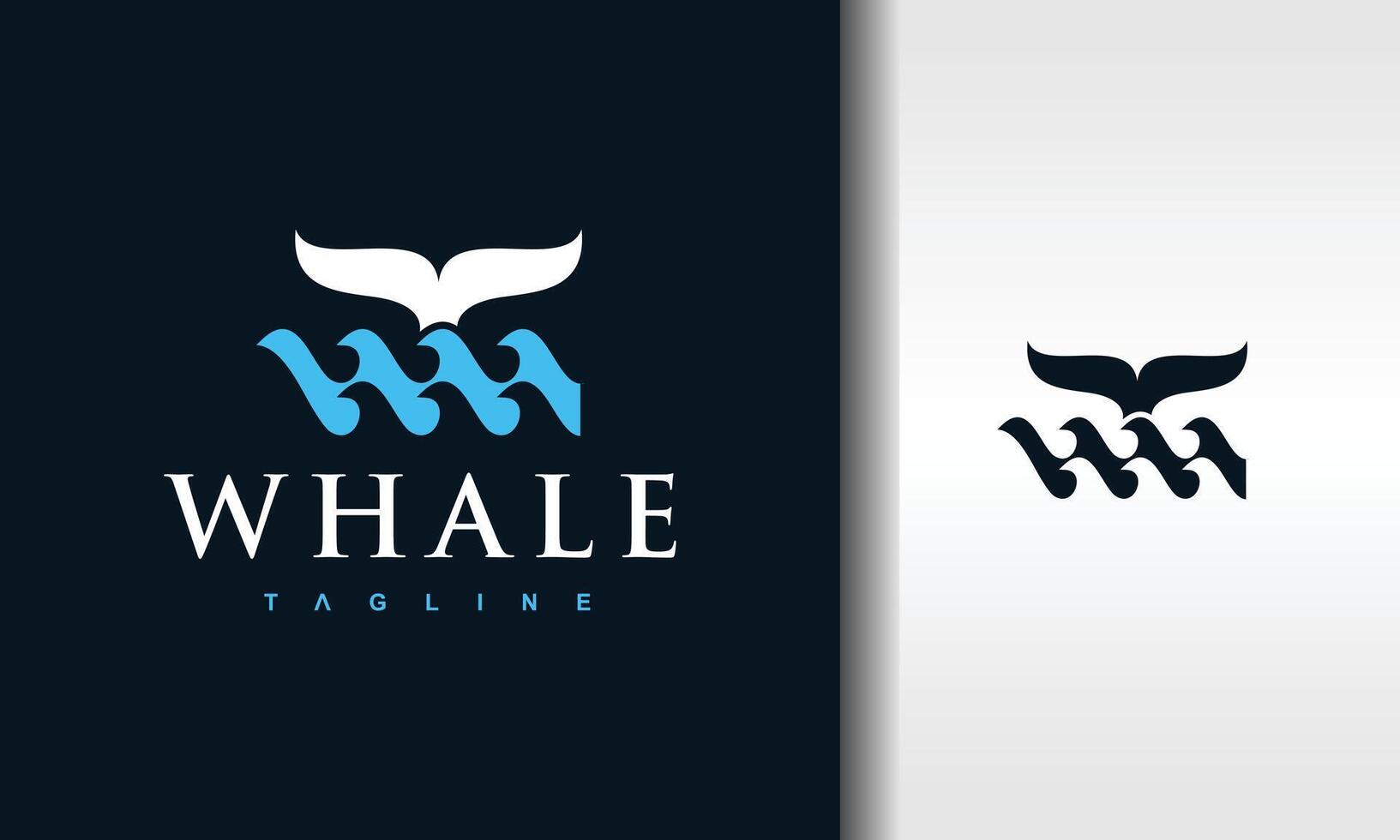 whale tail sea wave logo vector
