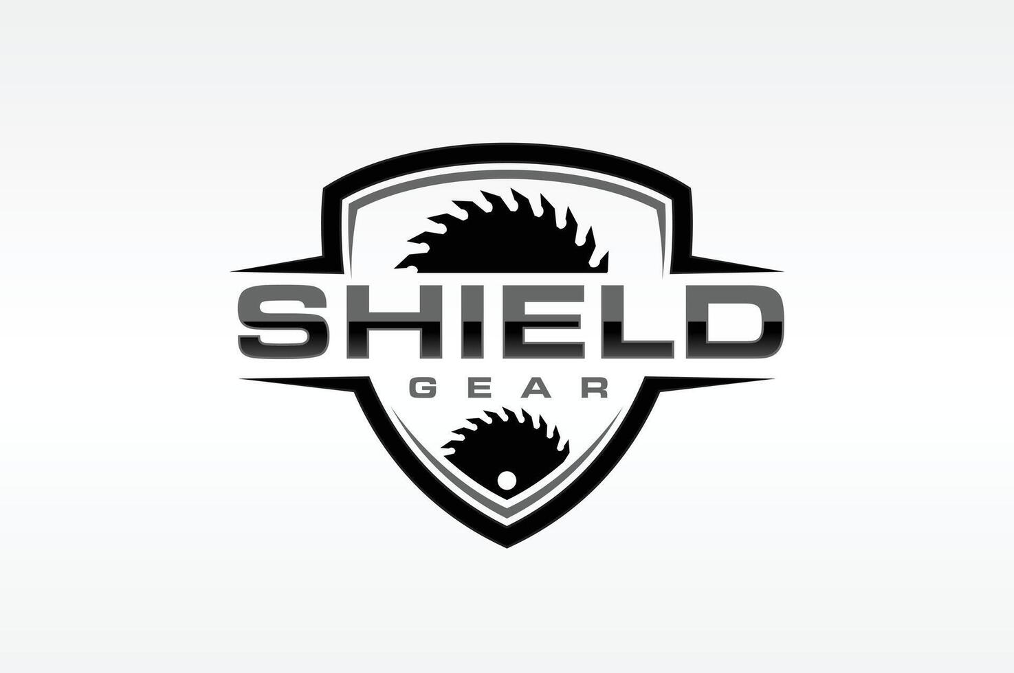 shield circular saw logo vector