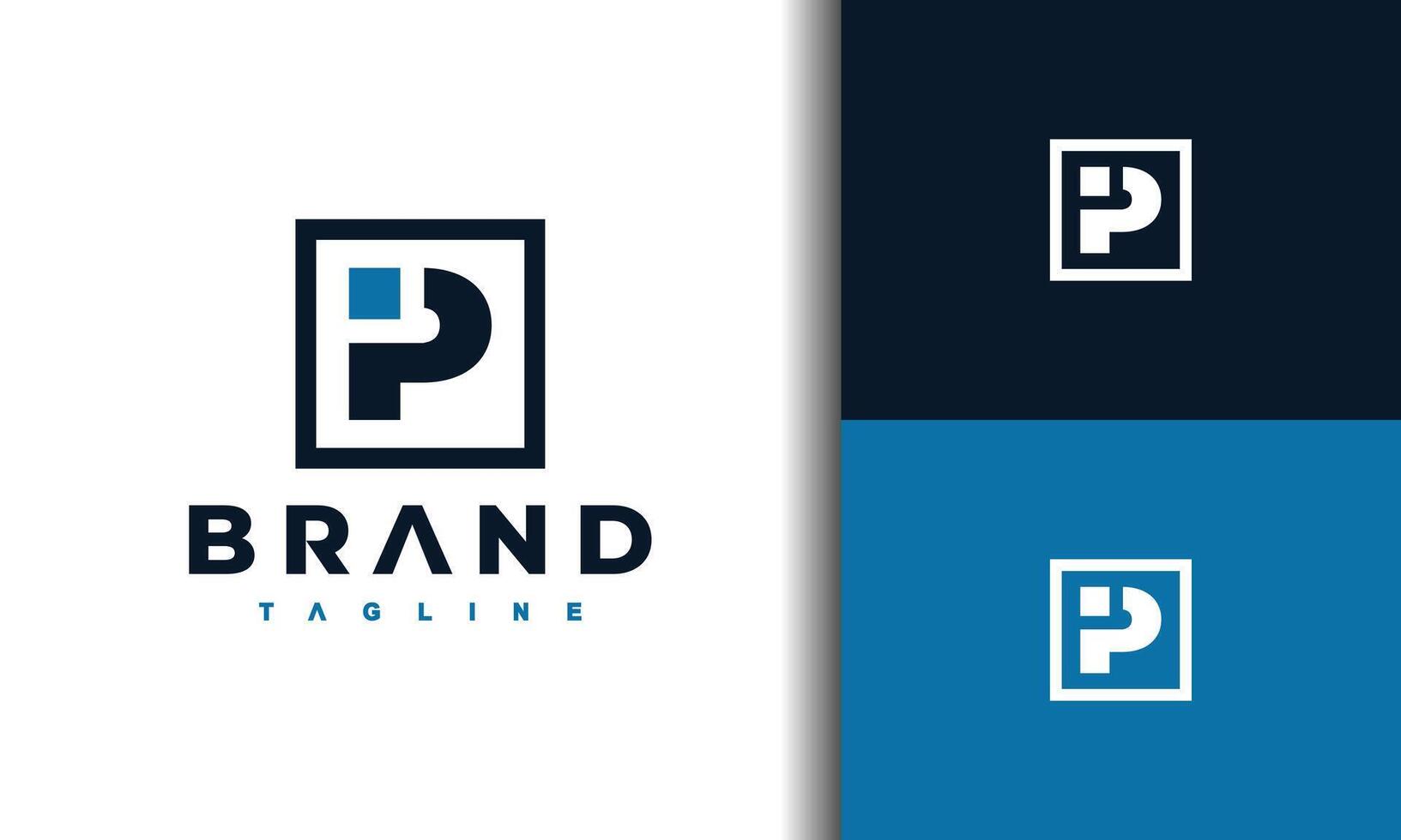 letter P square logo vector