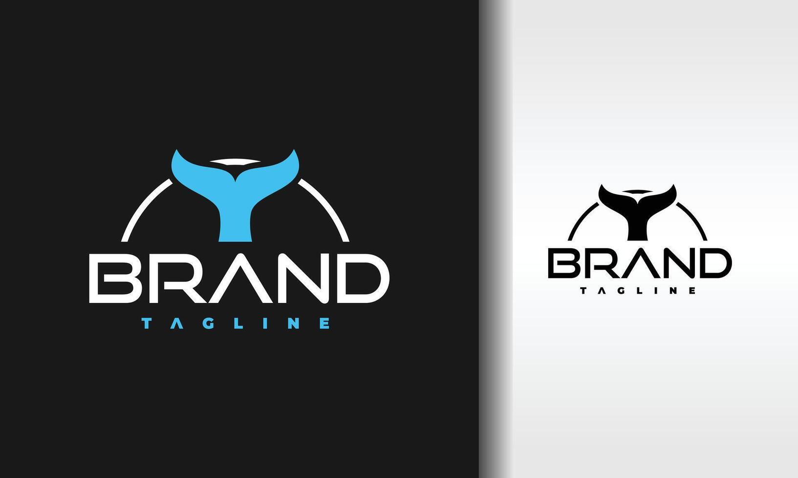 simple whale tail logo vector