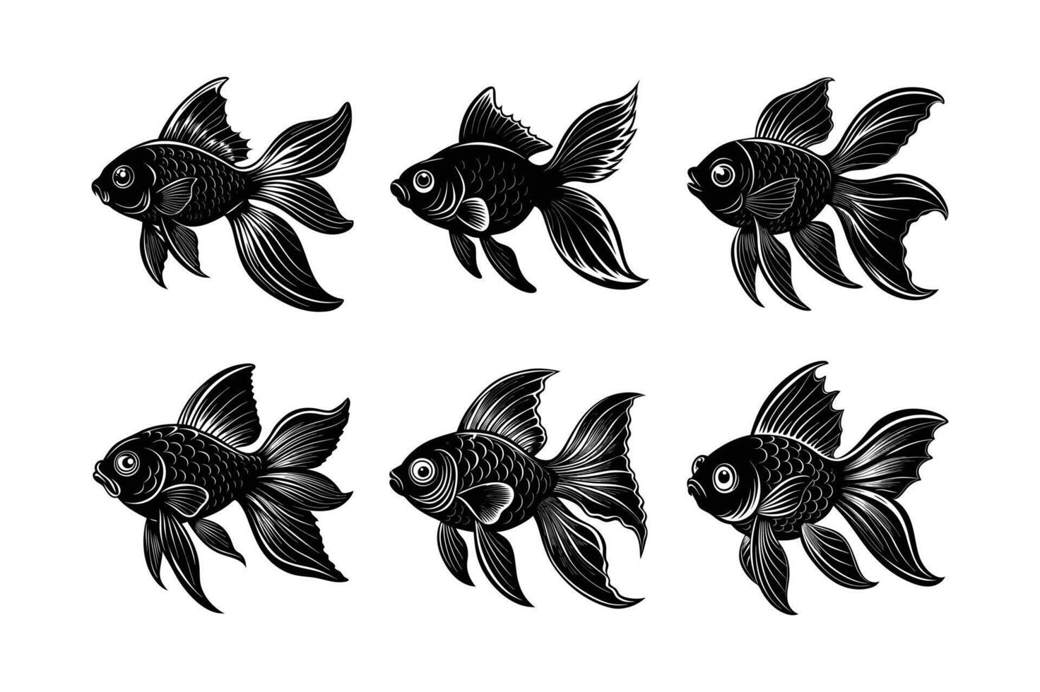 goldfish silhouette fish vector