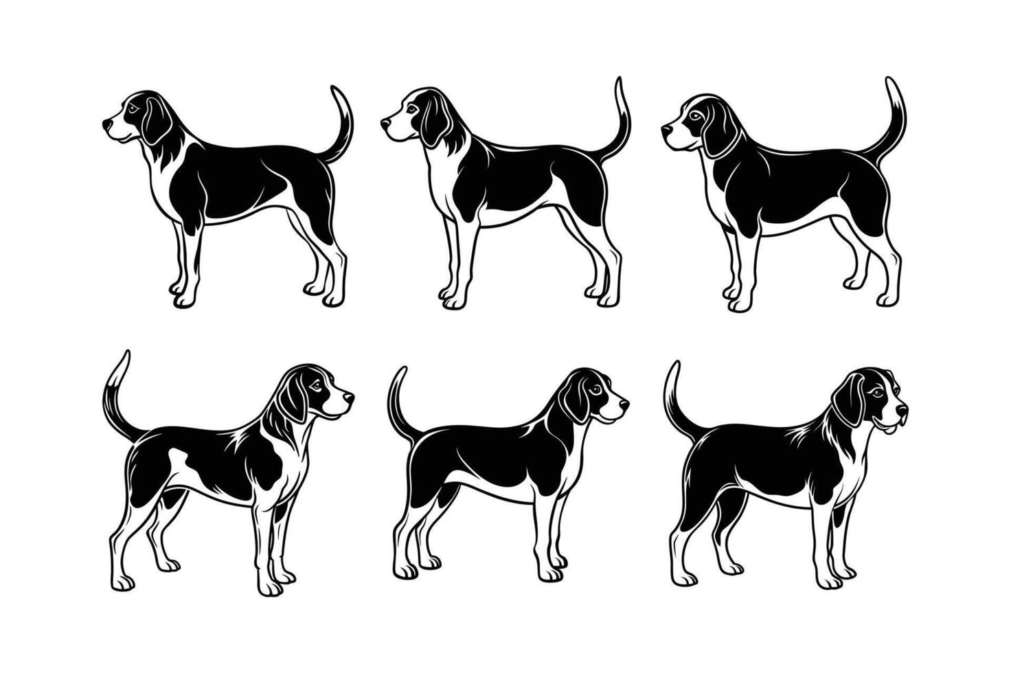silhouette image Beagle dog vector