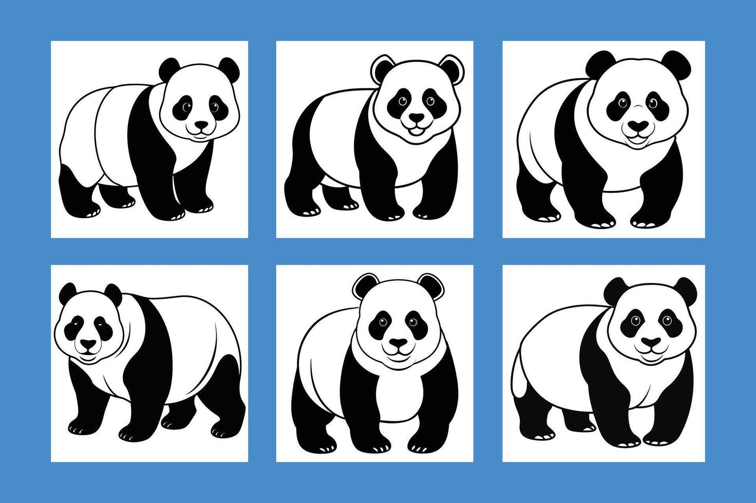 panda black silhouette animal vector