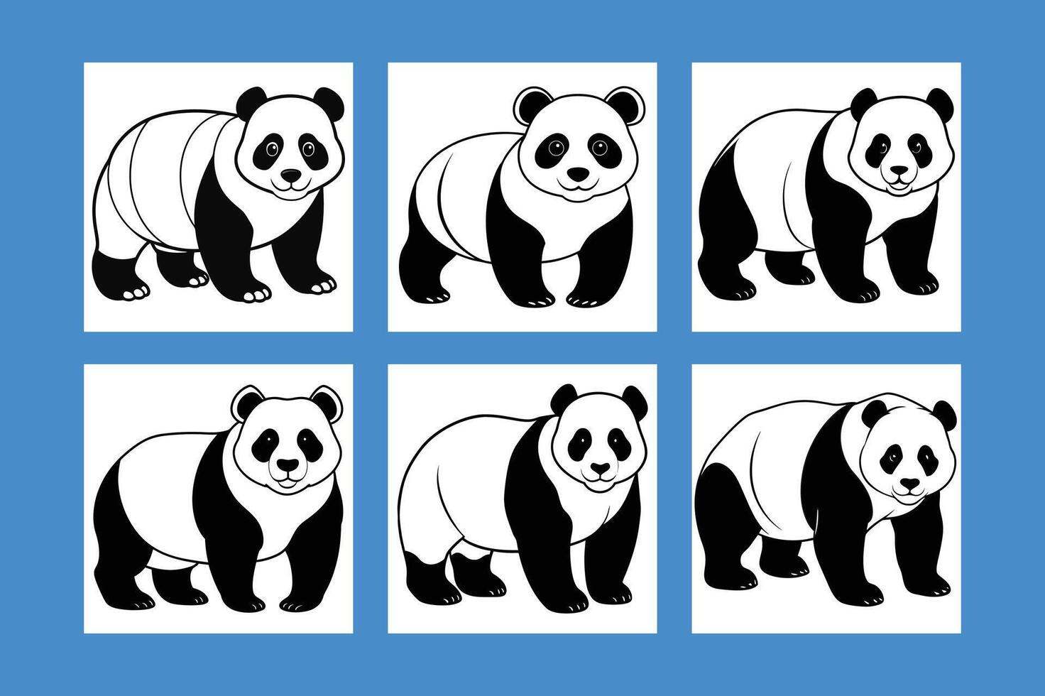 Panda black silhouette vector