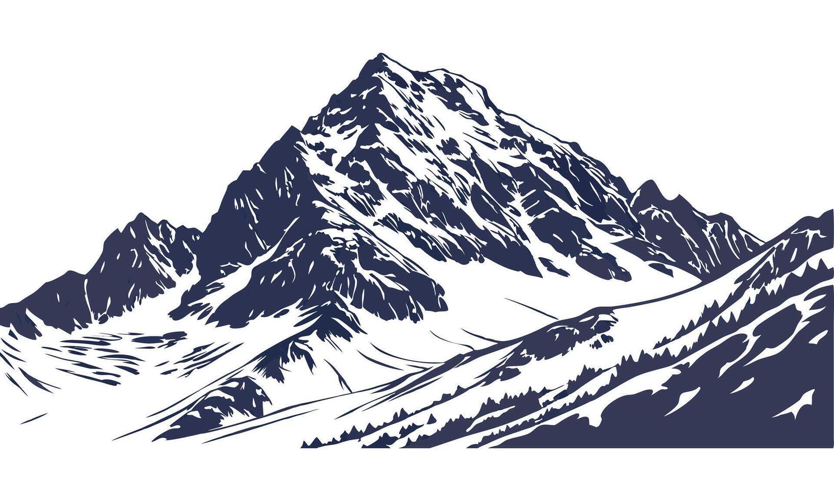Silhouette mountain illustration vector