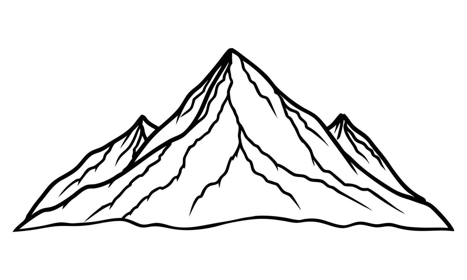 Panorama silhouette mountain vector