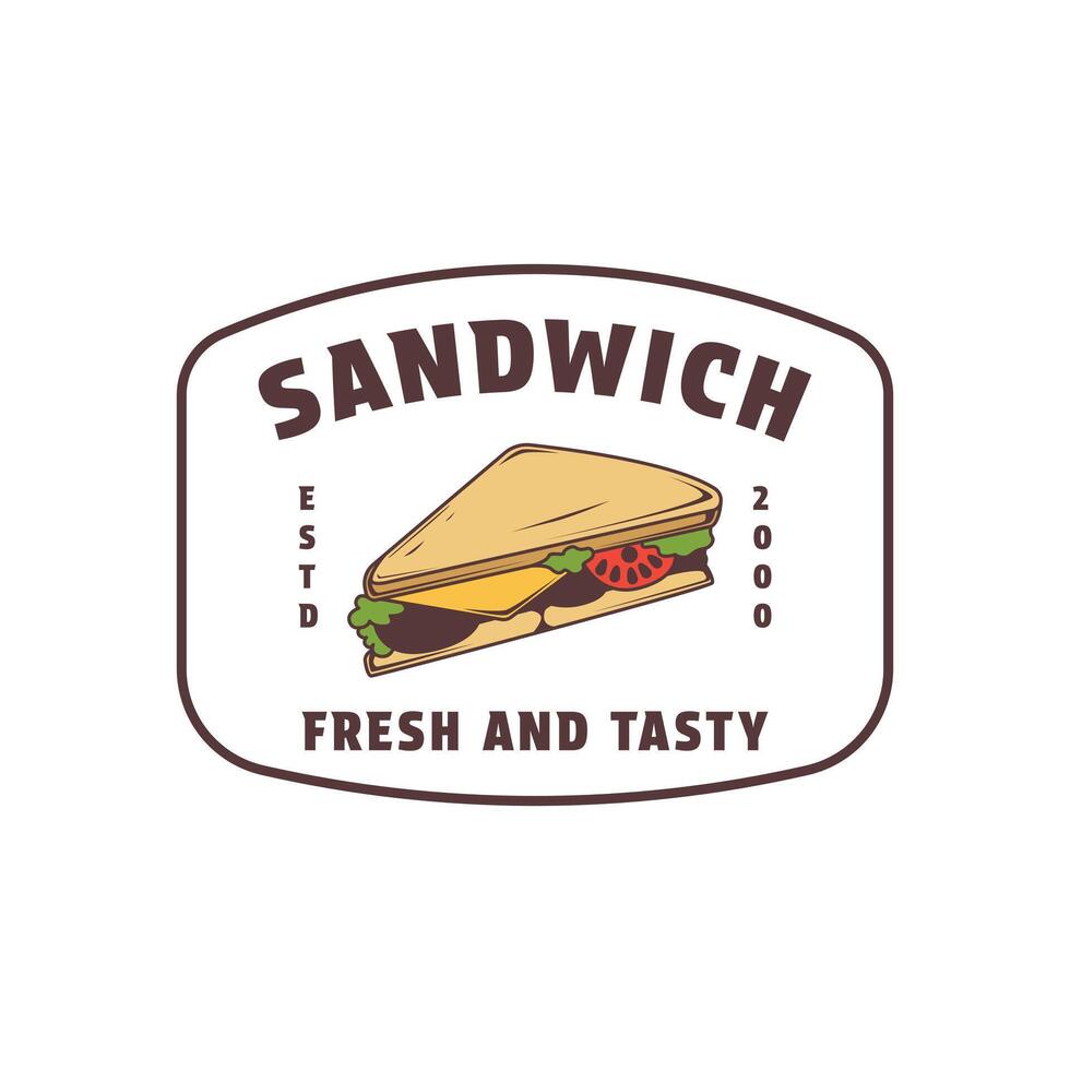 sandwich logo design vintage emblem style vector