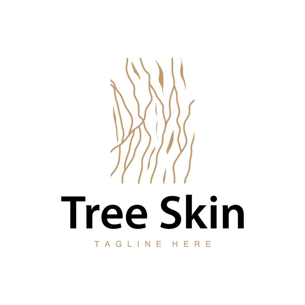 simple line design wood bark logo illustration minimalist wood structure concept template symbol icon vector
