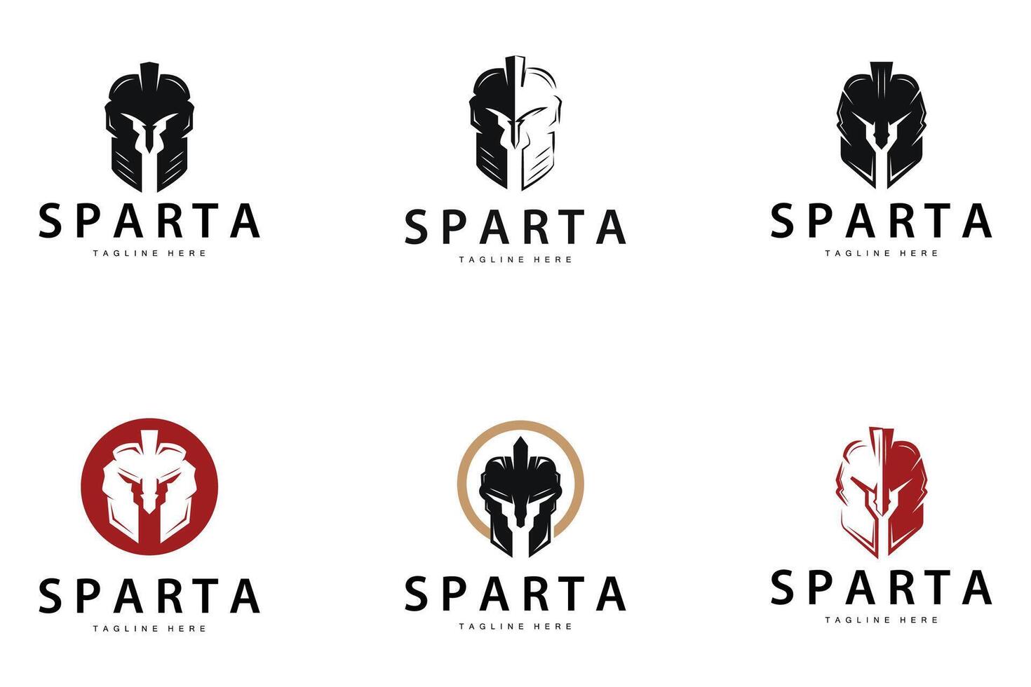 Spartan logo, barbarian warrior badge design simple vector