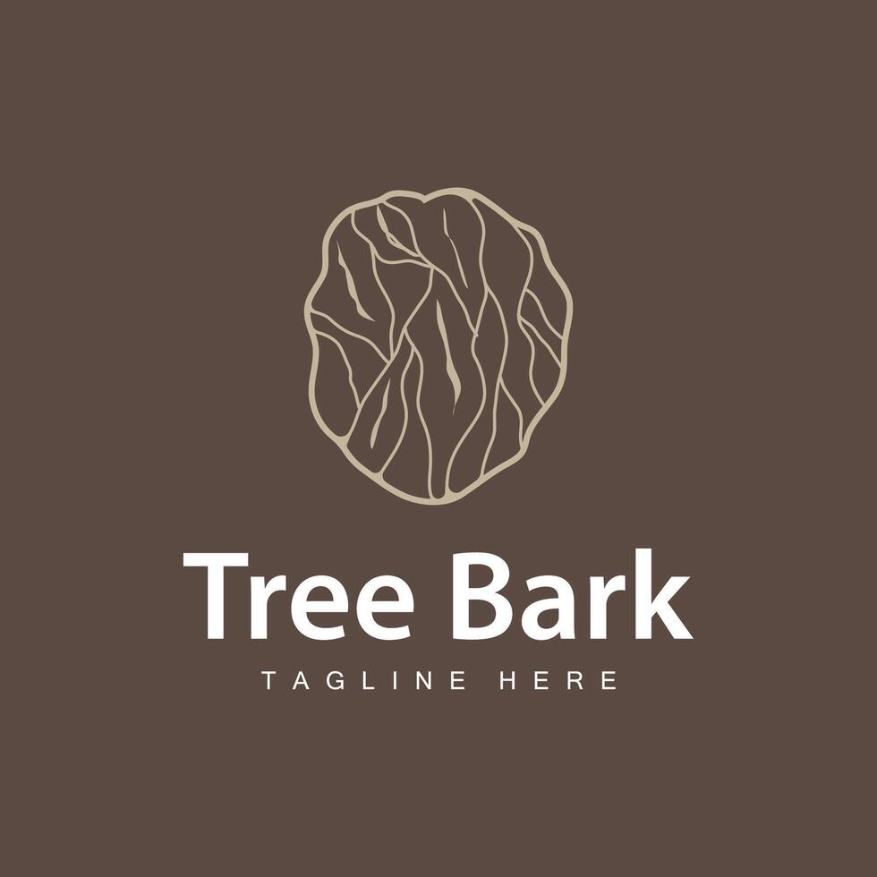 simple line wood bark logo wood structure concept minimalist line template symbol icon vector