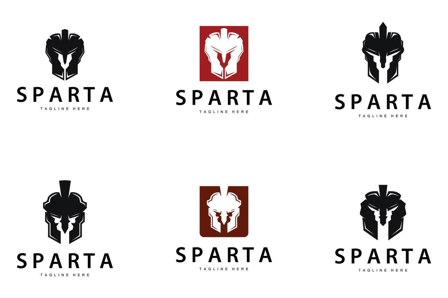 Spartan logo, barbarian badge design silhouette spartan war helmet vector