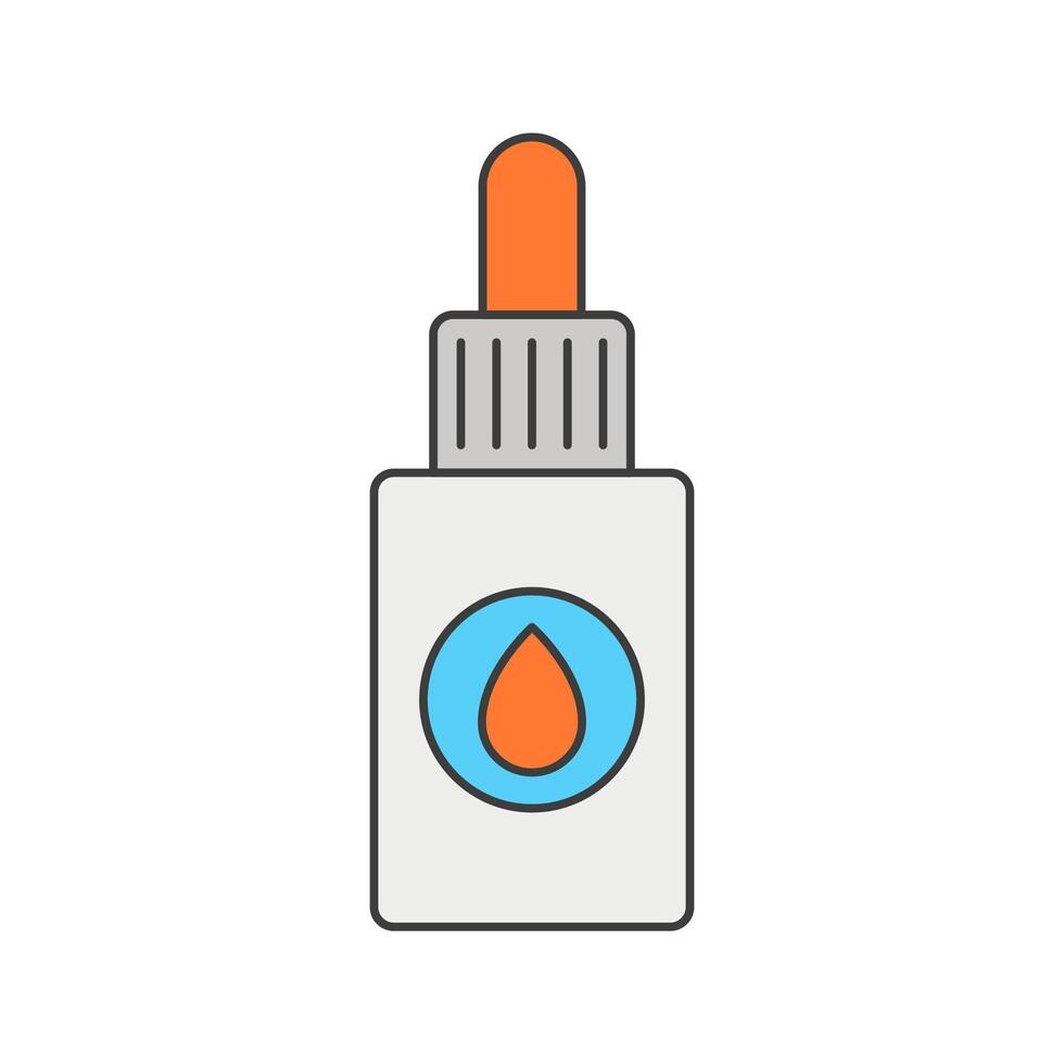 Dropper Bottle, A small bottle with a dropper cap, symbolizing precision in office or lab use. vector