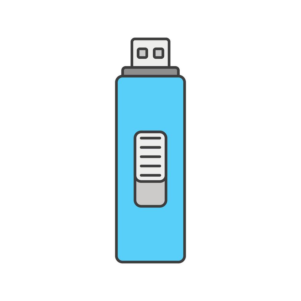 USB Flash Drive, A portable storage device, symbolizing data transfer and digital file storage. vector