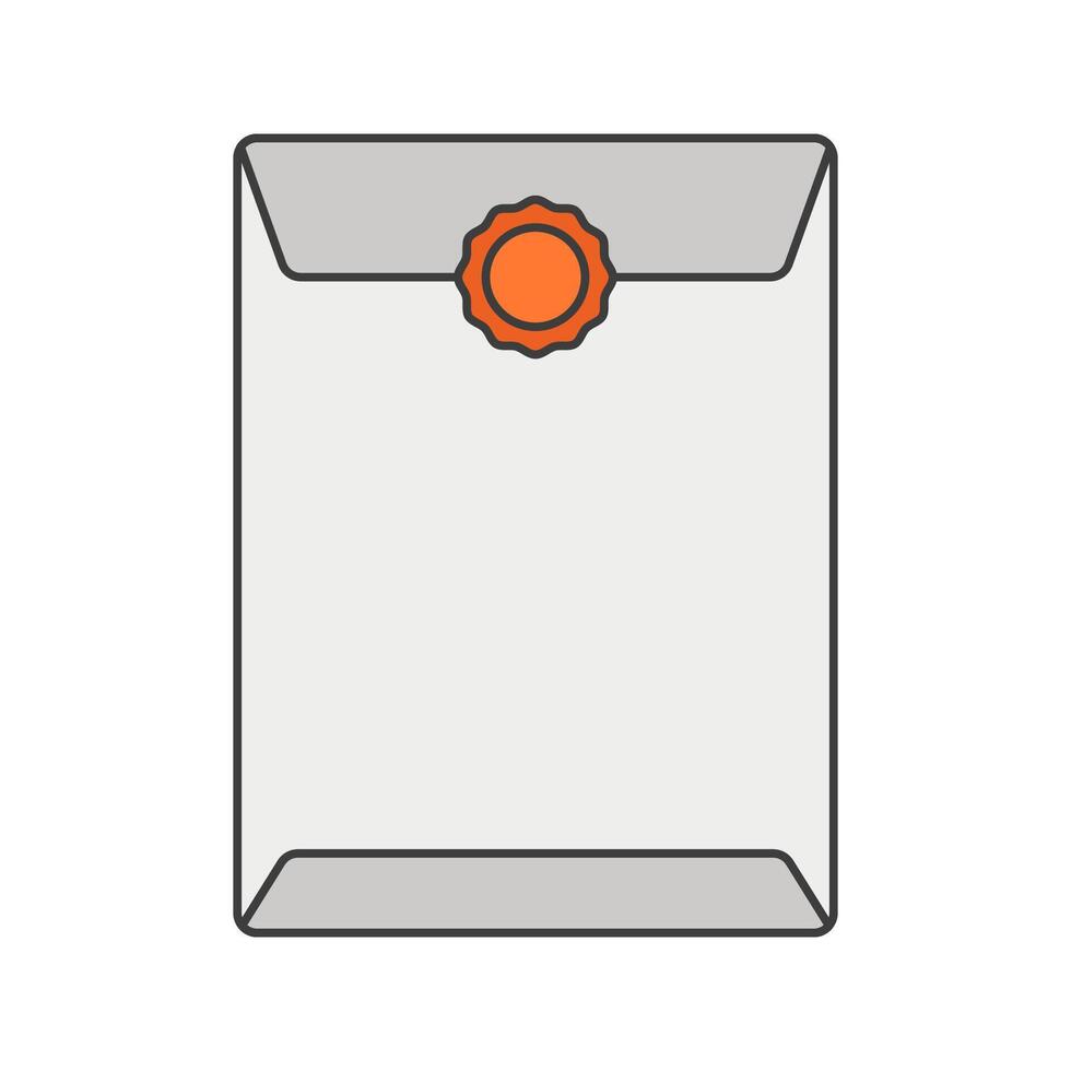 Sealed Envelope, A business envelope with a seal, representing official documents, contracts, or important correspondence. vector