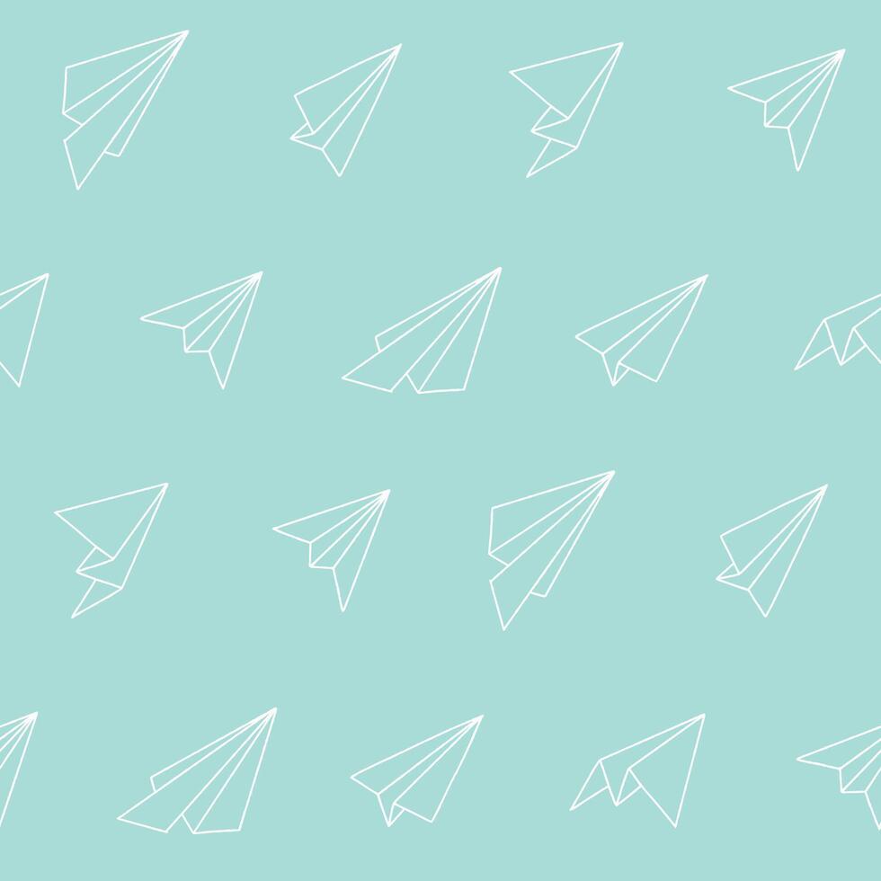 Outline Collection of Paper Airplane Seamless Pattern illustration for Print, Wallpaper, Decoration. vector
