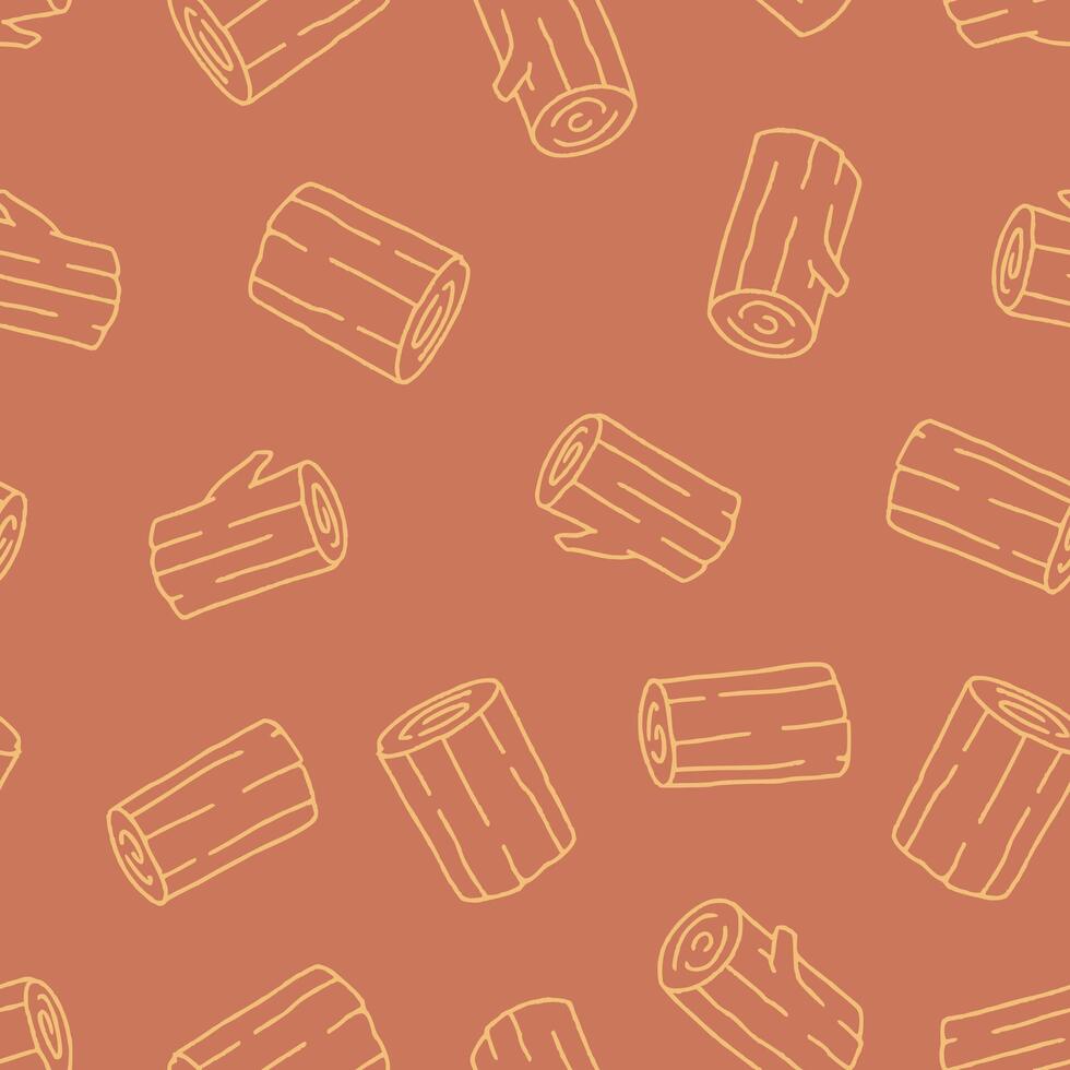 Outline Bunch of Log Seamless Pattern illustration Design vector