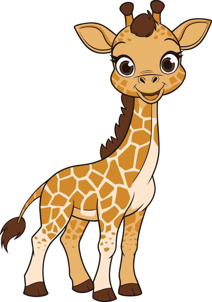 funny giraffe cartoon illustration vector