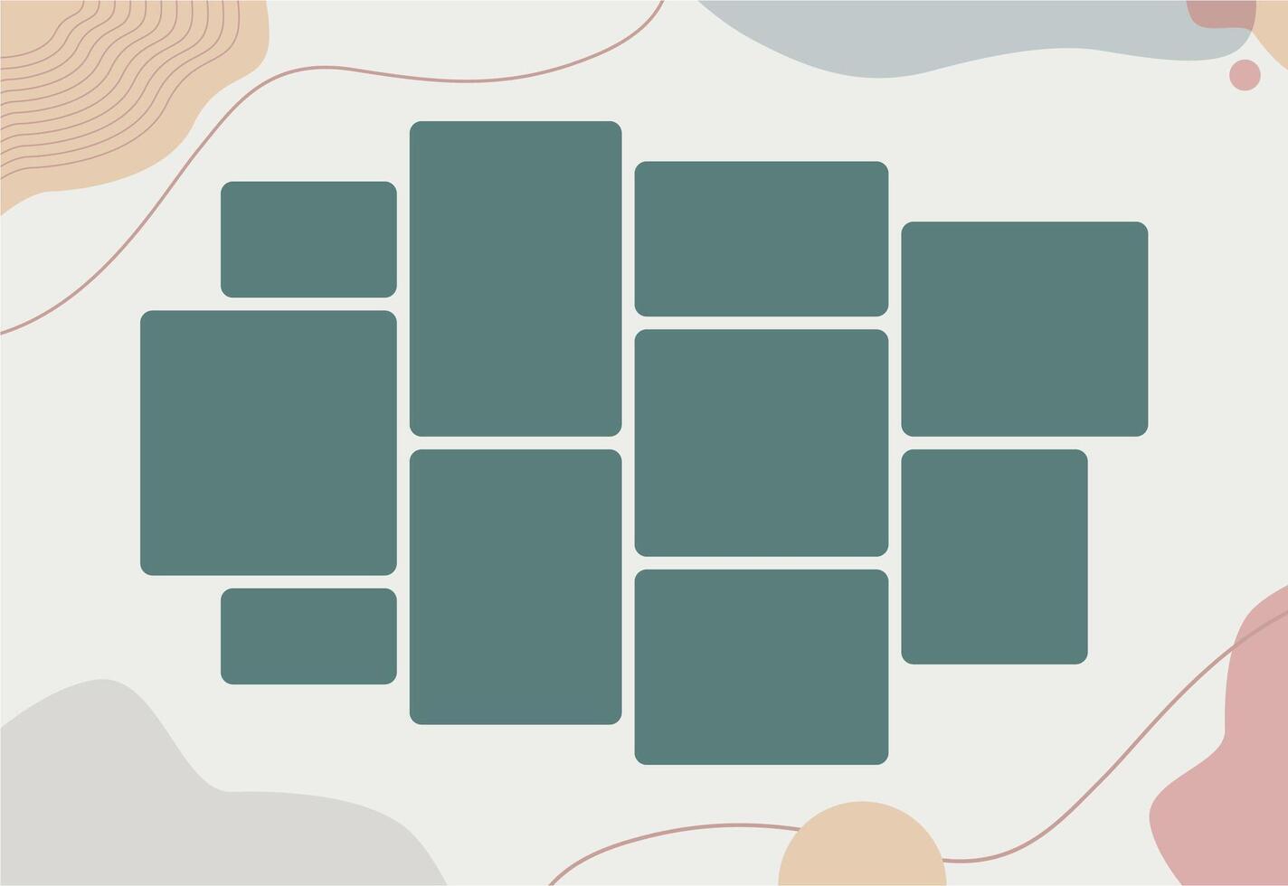 design template digital photo wall picture collage vector