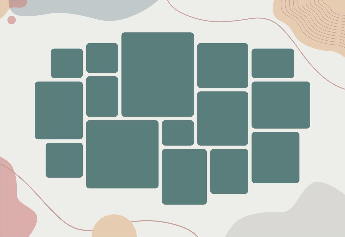 Picture grid layout abstract photo frames template design vector