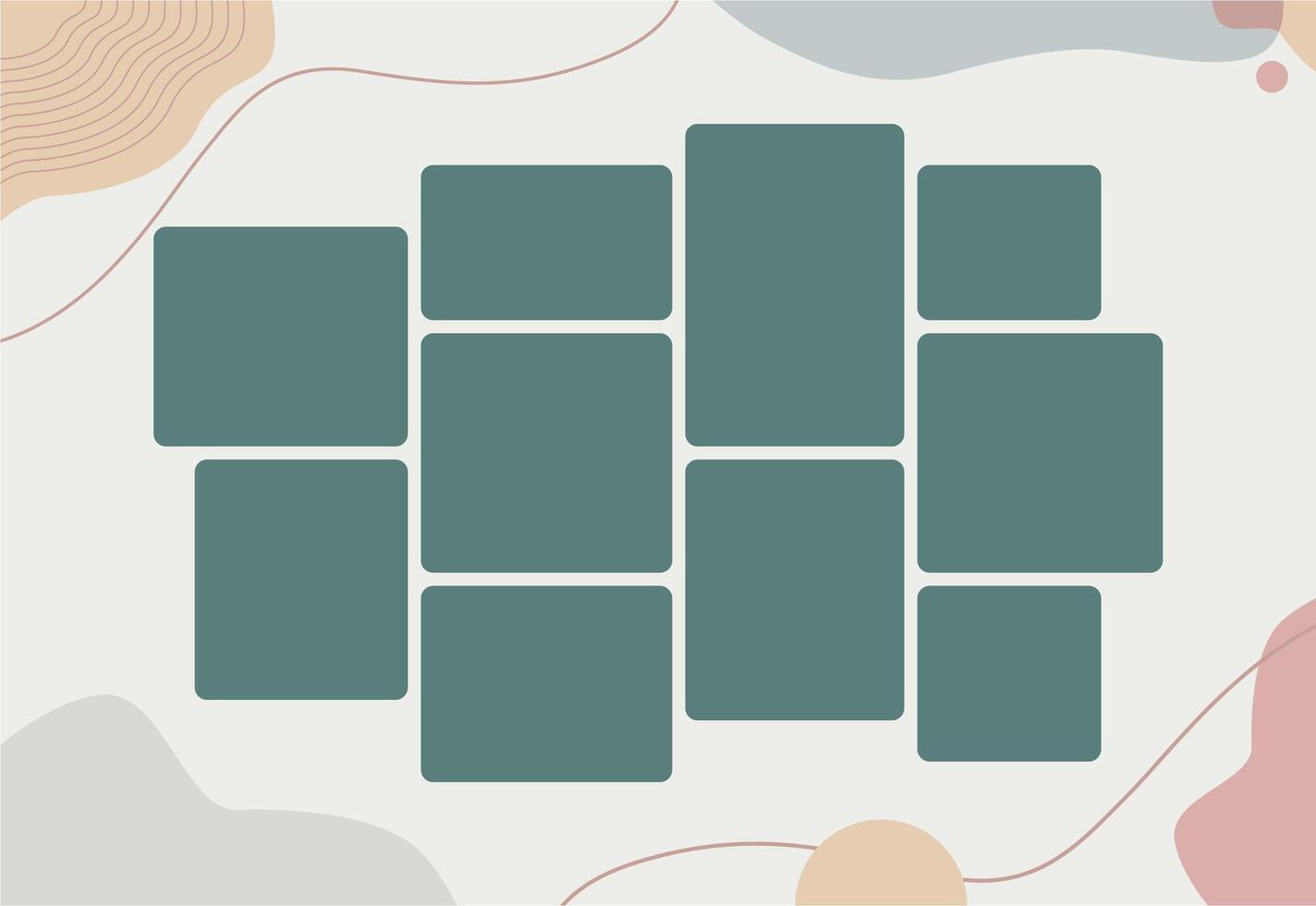 template design Picture collage and digital photo wall vector