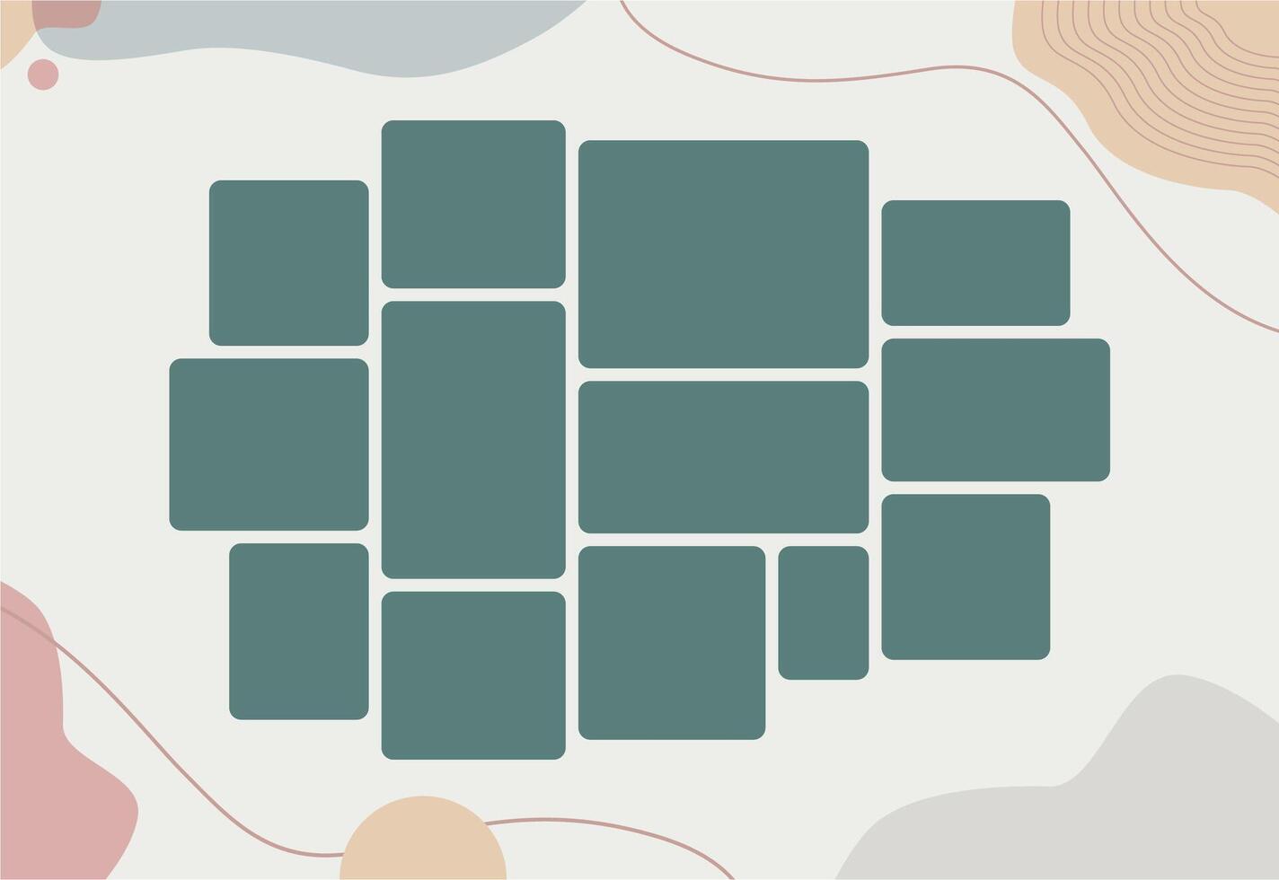 Template page grid layout abstract photo frames vector