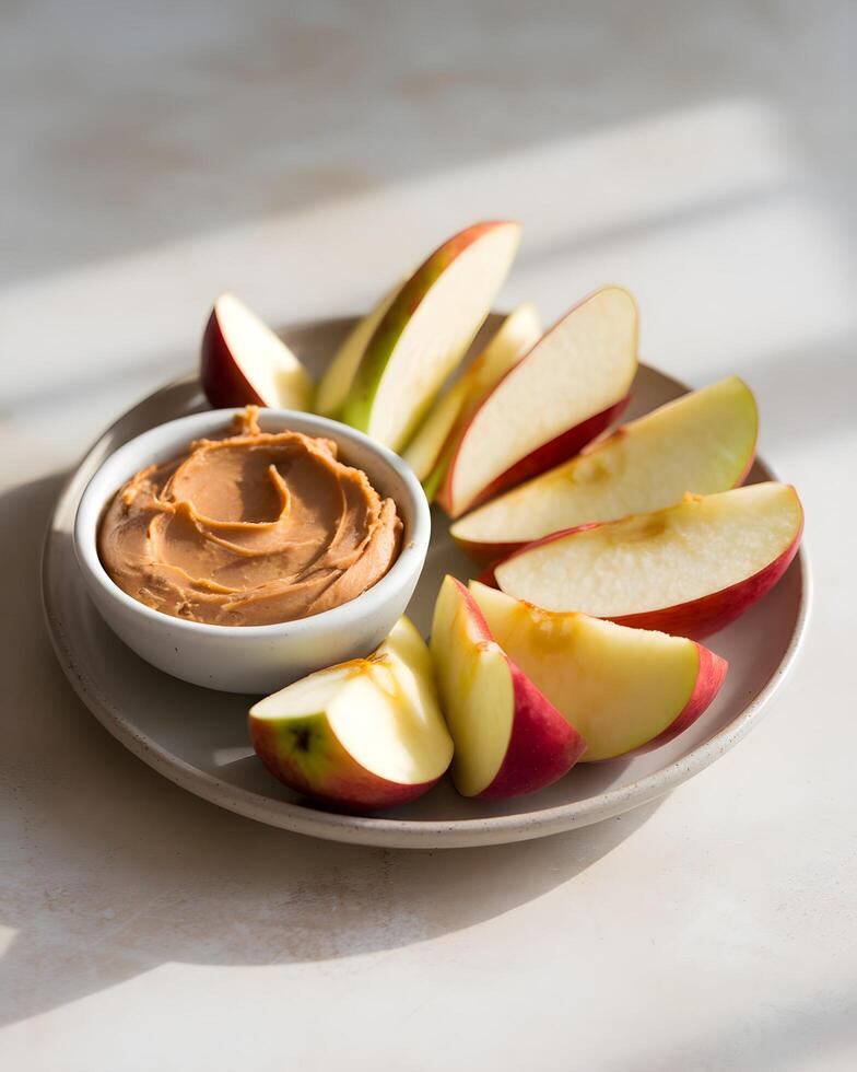 Delicious Peanut Butter Dip with Apple Slices photo