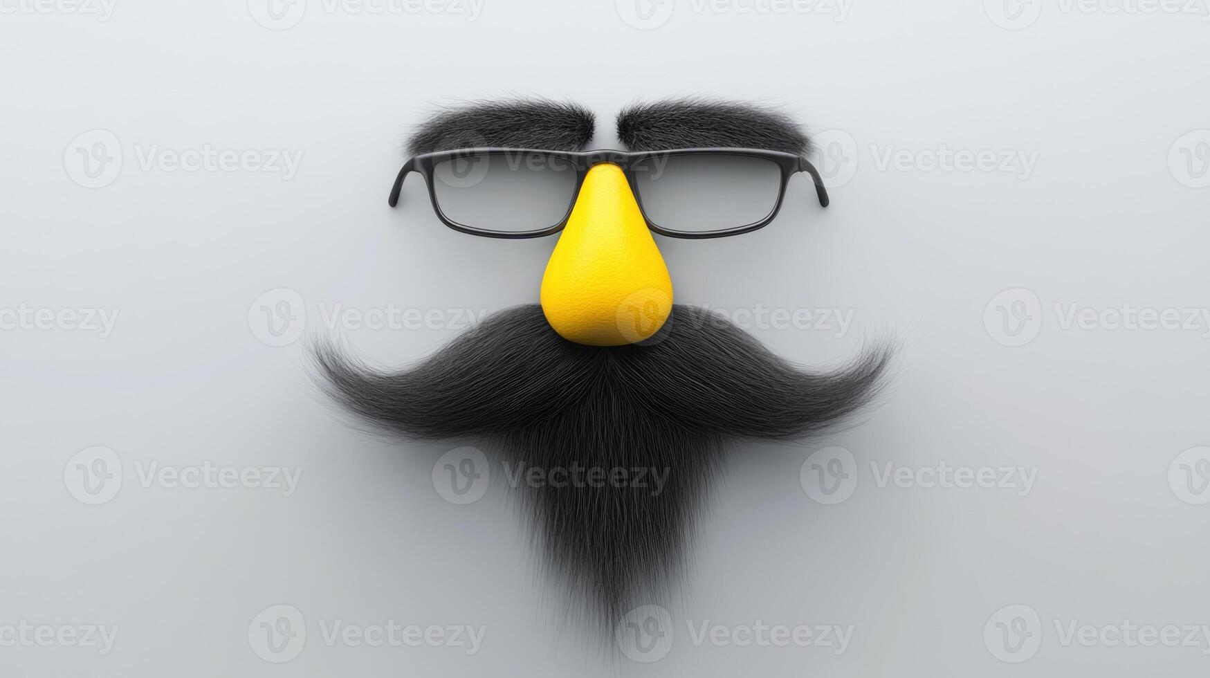 Unique funny mask design featuring iconic nose and glasses with mustache photo