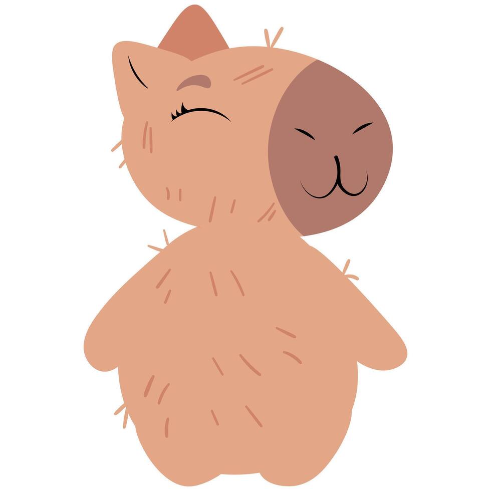 Adorable capybara illustration vector