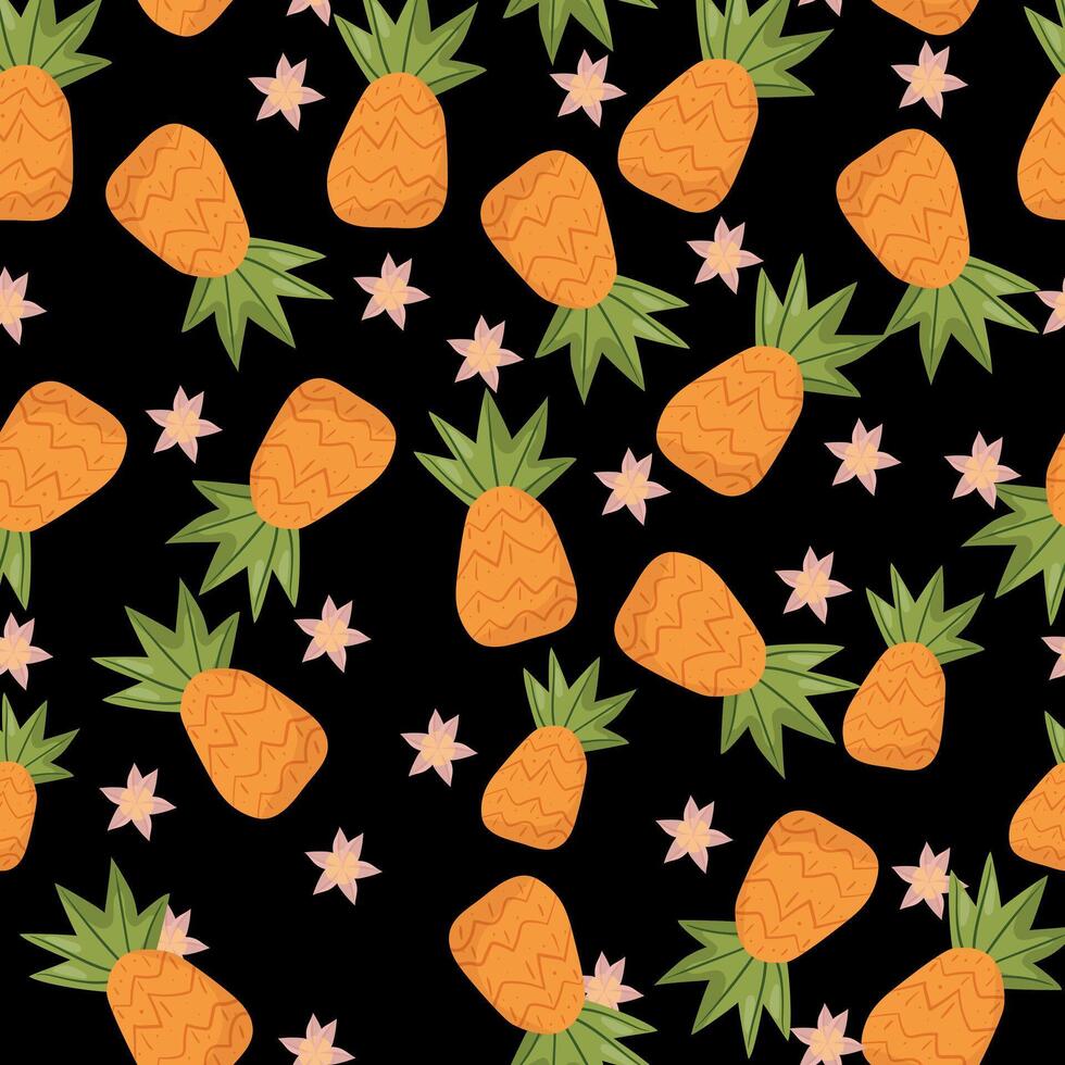 Exotic fruit and botanical pattern with a modern aesthetic. Ideal for branding, website backgrounds, fabric design, and wrapping paper vector