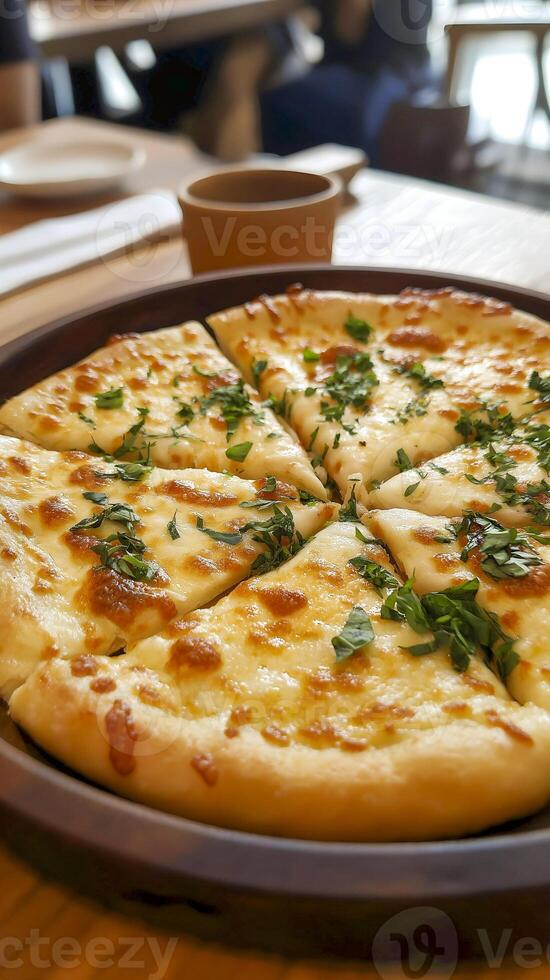 Delicious italian pizza with space for text or social media post. Vertical image. photo