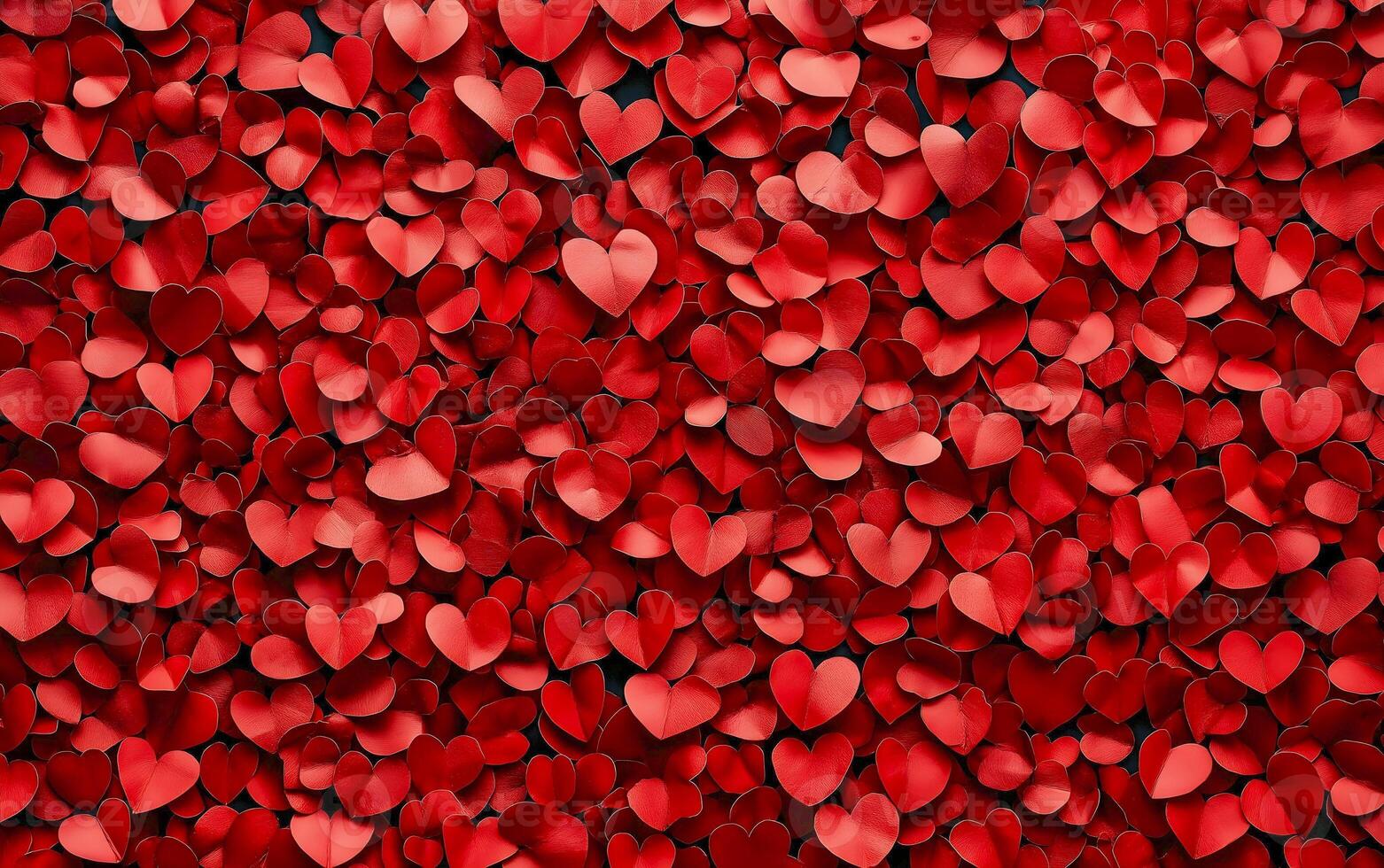 Multitude red heart shapes texture. Celebrate affection. Happy Valentines Day greeting card. photo
