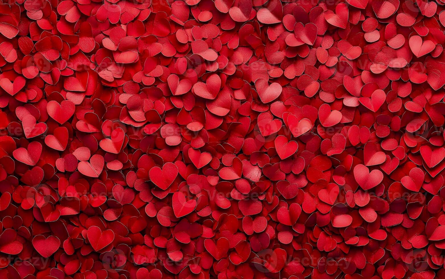Multitude red heart shapes texture. Celebrate affection. Happy Valentines Day greeting card, header website and social media post. photo