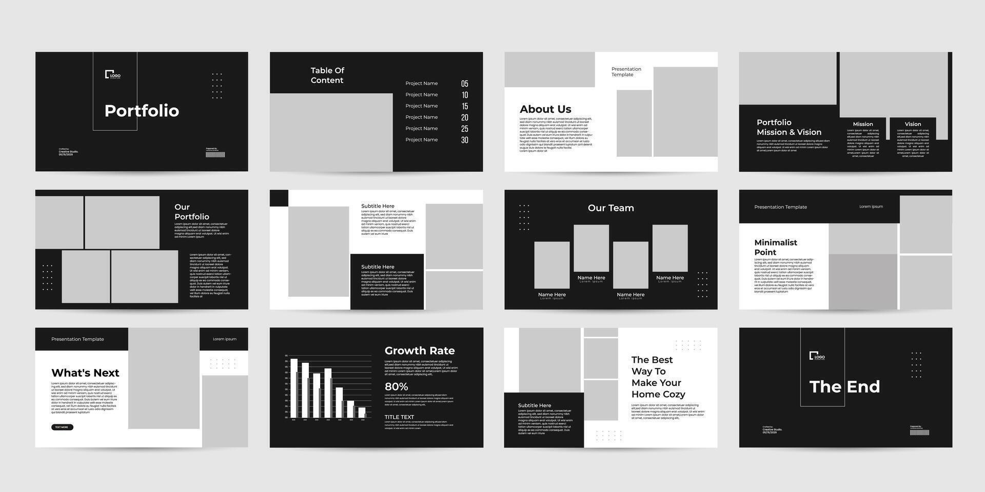 architecture portfolio presentation template. vector