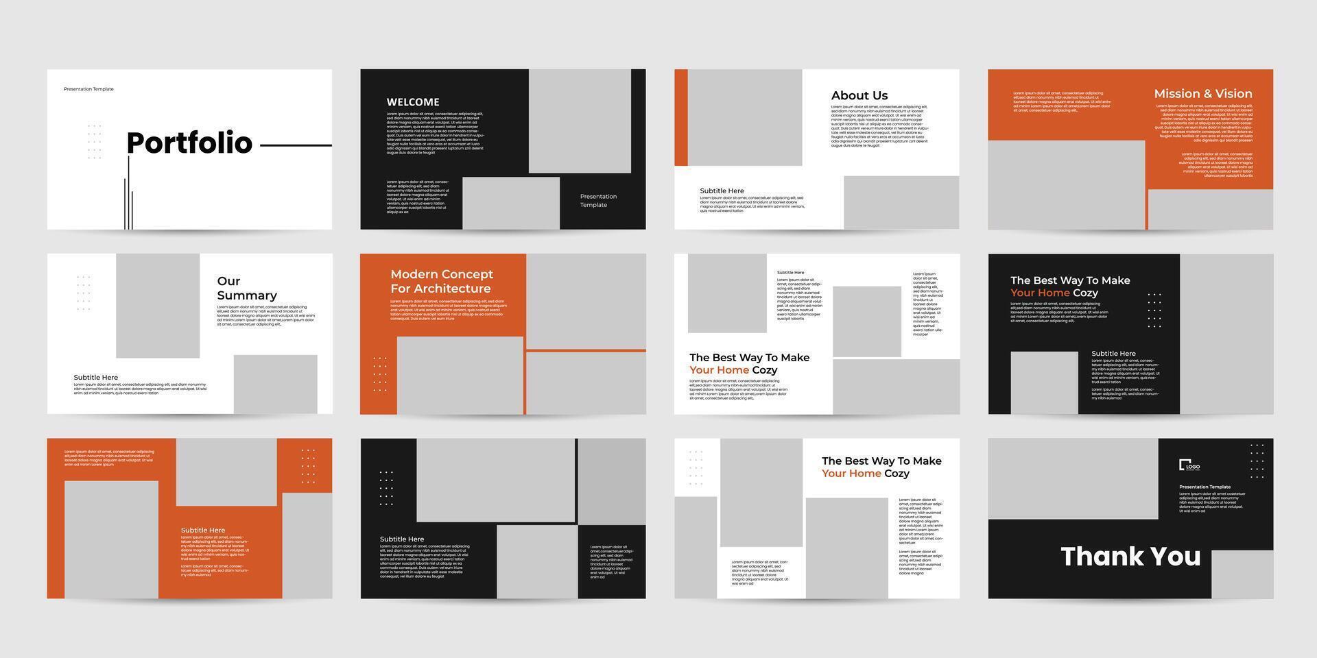 architecture portfolio presentation template vector