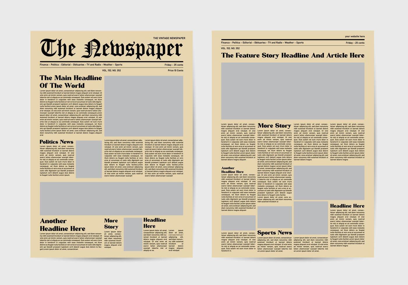 newspaper template old style. vector