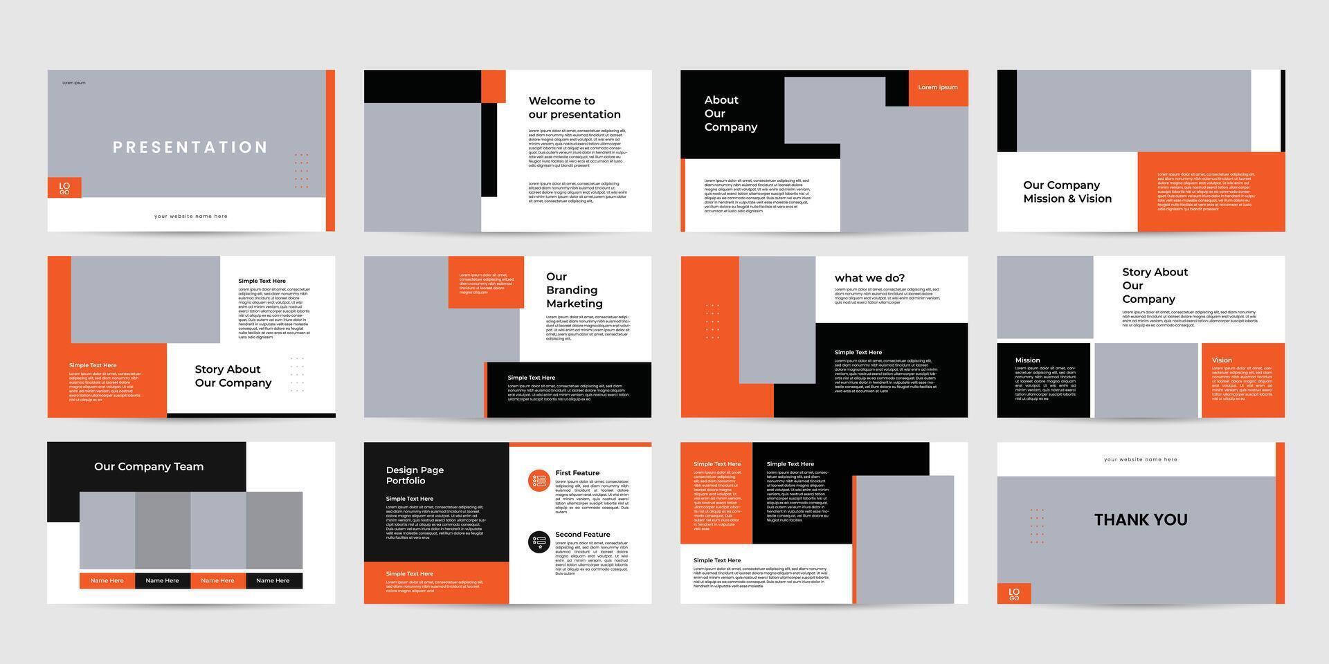 digital business slide presentation design template vector