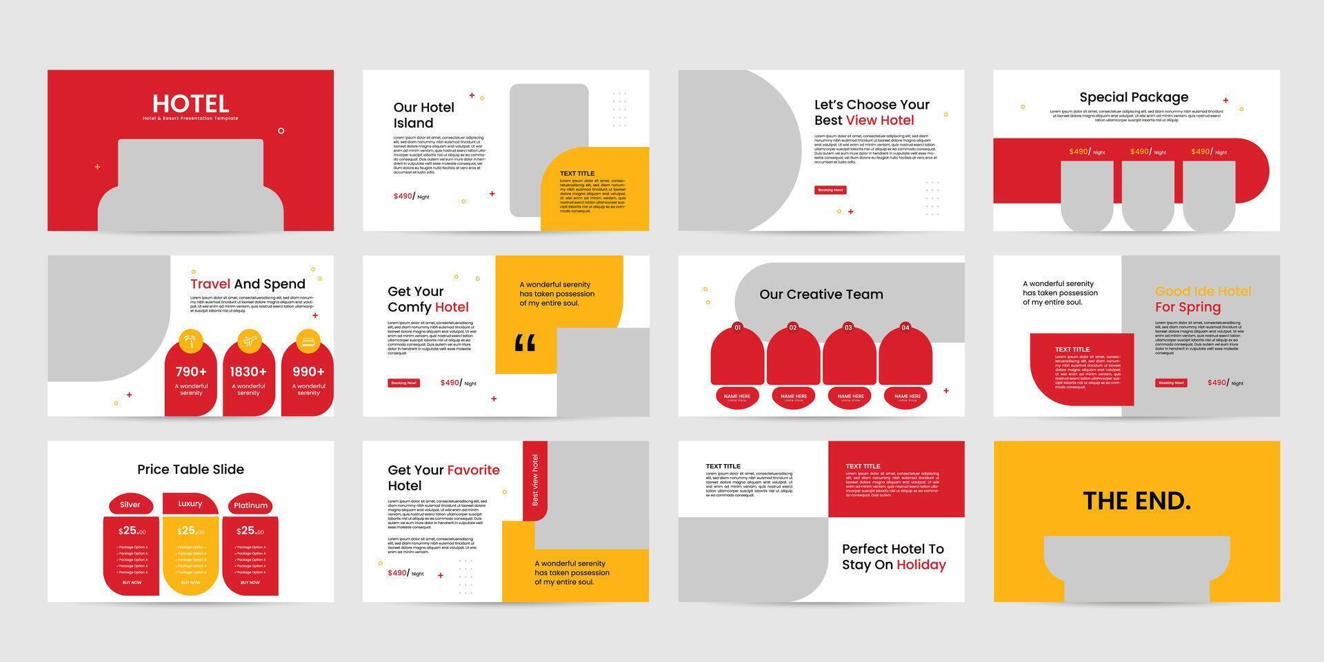 hotel and resorts presentation design template vector