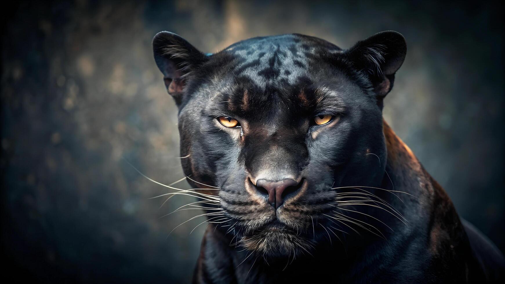 Wild panther close up face view. . photo