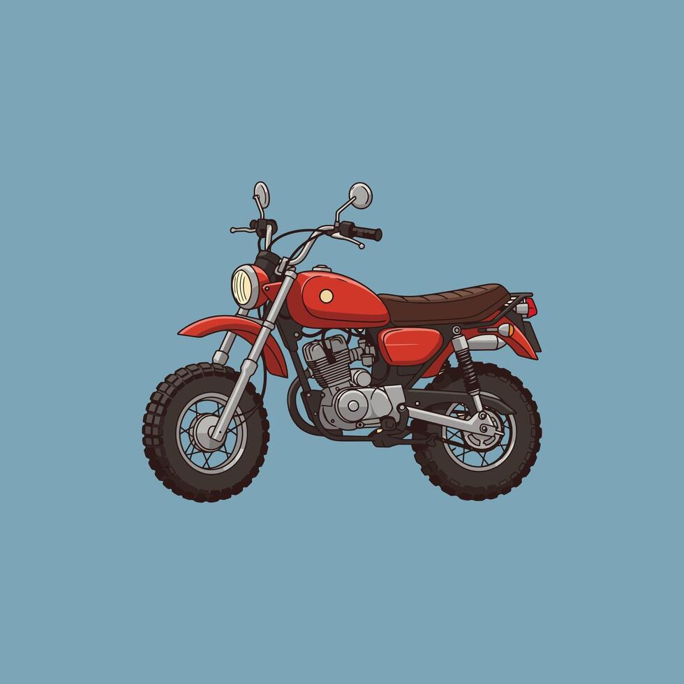 Vintage Red Motorcycle A Classic Line Art Illustration vector