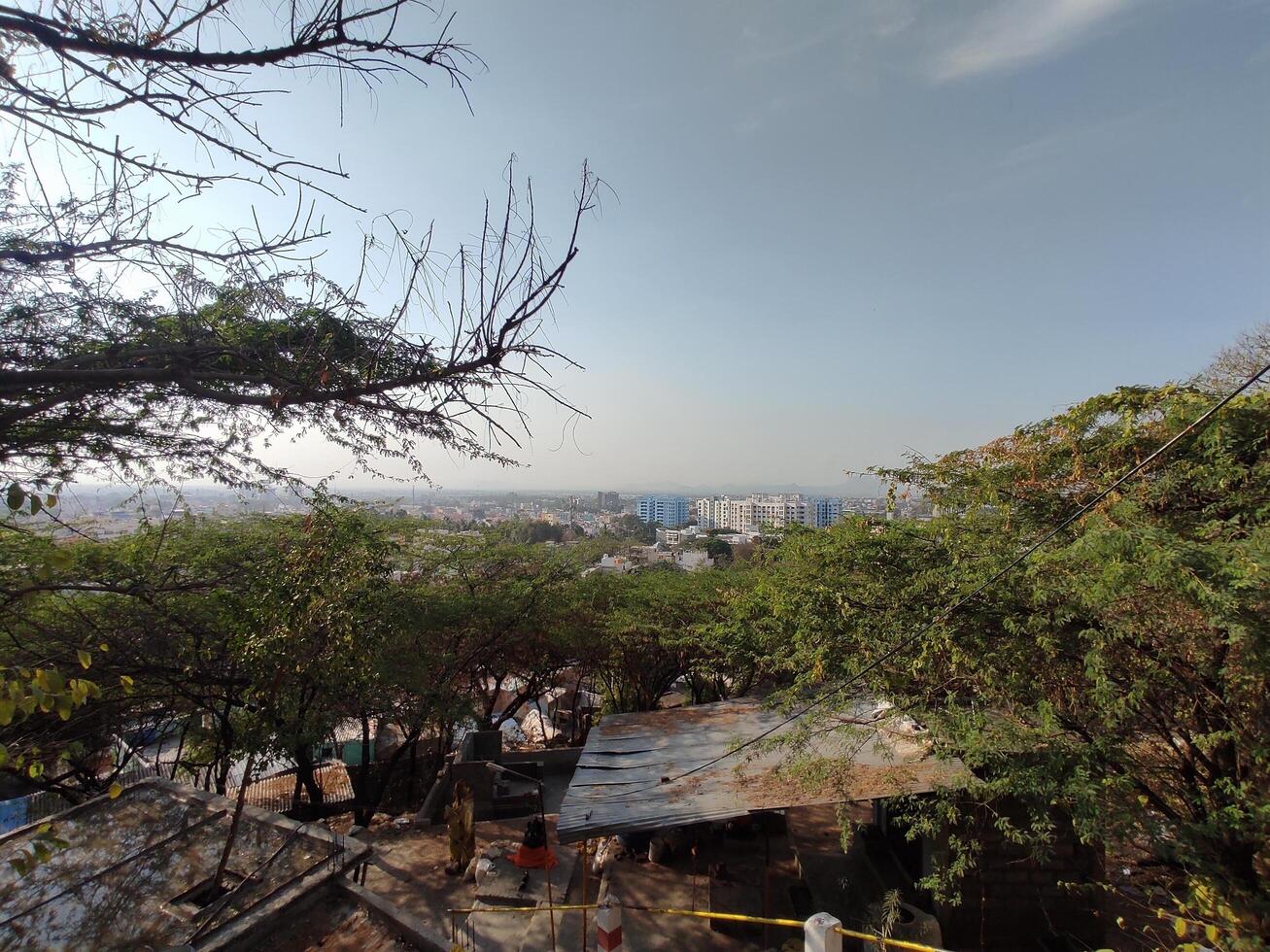 view from the hills of vellore in tamil nadu. photo