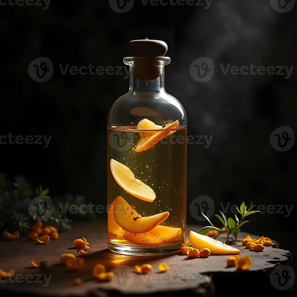 Enigmatic Elixir A Whimsical Blend of Pear, Apple, and Neroli in a Secret Glass Bottle photo