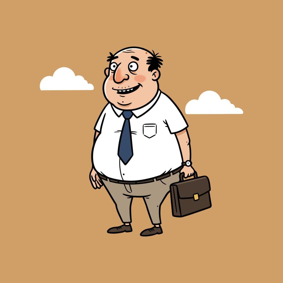 Cheerful Cartoon Businessman A Whimsical Illustration vector