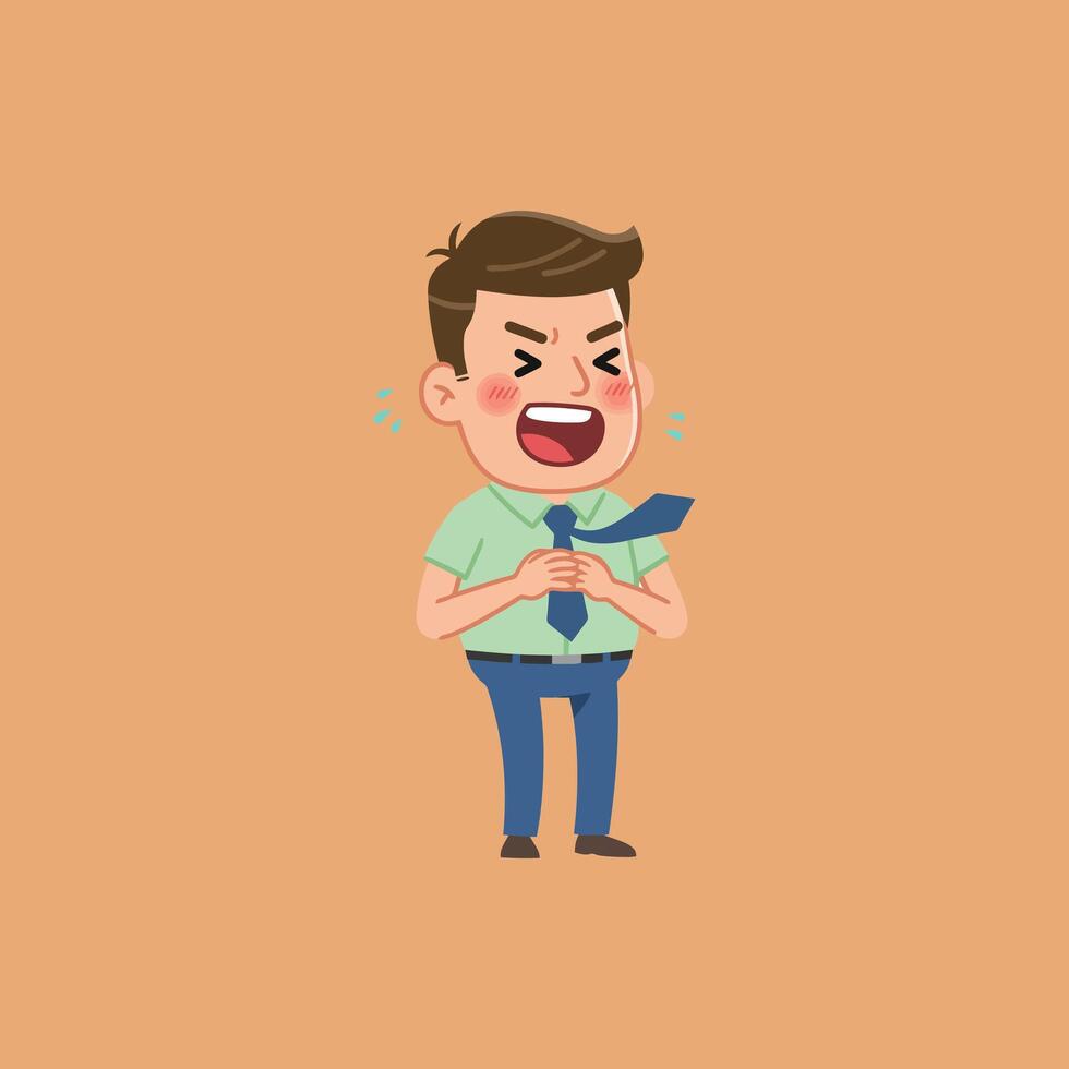 Angry Businessman Cartoon Illustration vector