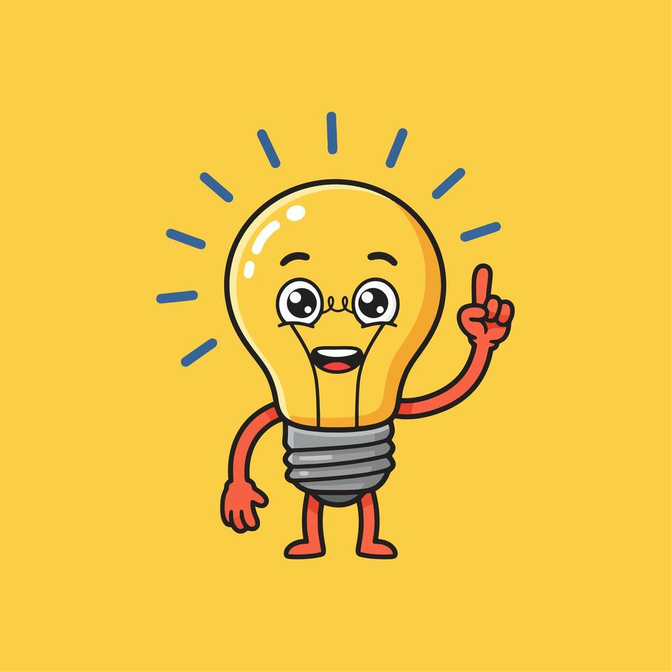 Cute Lightbulb Character Idea Illustration vector